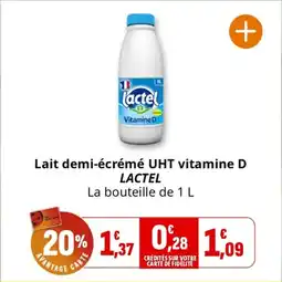 Coccinelle Supermarché LACTEL Lait demi-écrémé UHT vitamine D offre
