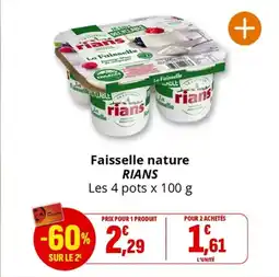 Coccinelle Supermarché RIANS Faisselle nature offre