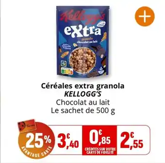 Coccinelle Supermarché KELLOGG'S Céréales extra granola offre
