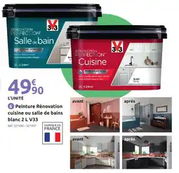 Mr Bricolage Peinture rénovation cuisine ou salle de bains blanc v33 offre