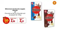 Coccinelle Supermarché LU Mikado Bâtonnets de biscuits nappés offre