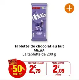 Coccinelle Supermarché MILKA Tablette de chocolat au lait offre