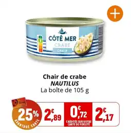 Coccinelle Supermarché NAUTILUS Chair de crabe offre