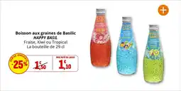 Coccinelle Supermarché HAPPY BASIL Boisson aux graines de Basilic offre
