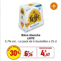 Coccinelle Supermarché LEFFE Bière blanche offre