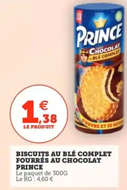 Utile PRINCE Biscuits au blé complet fourrés au chocolat offre