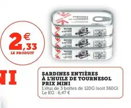 Utile Sardines entières à l'huile de tournesol offre
