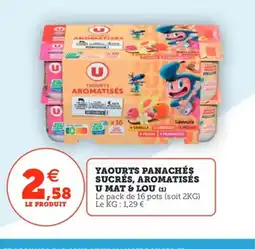 Utile Yaourts panachés sucrés, aromatisés u mat & lou offre