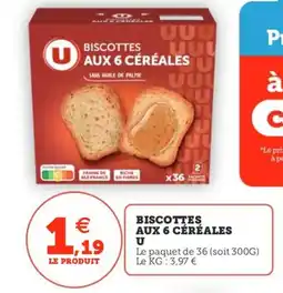 Utile Biscottes aux 6 céréales u offre