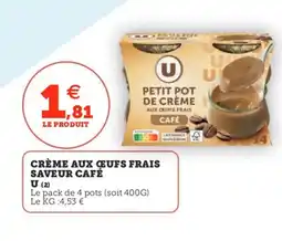 Utile Crème aux ceufs frais saveur café u offre