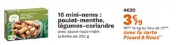 Picard 16 mini-nems: poulet-menthe, légumes-coriandre offre