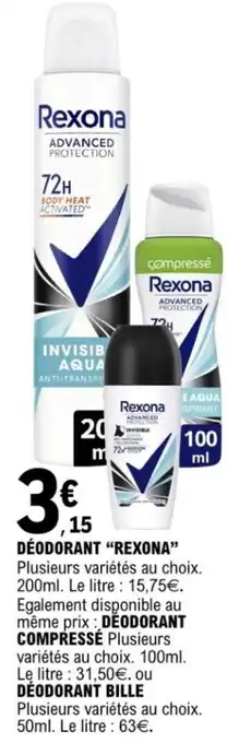 E.Leclerc Déodorant rexona offre