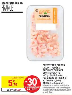 Intermarché Contact Crevettes cuites décortiquées producteurs et commercants offre