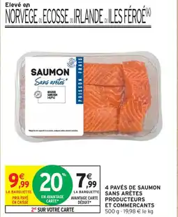 Intermarché Contact 4 pavés de saumon sans arêtes producteurs et commercants offre
