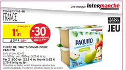 Intermarché Contact PAQUITO Purée de fruits pomme-poire offre