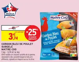 Intermarché Contact MAÎTRE COQ Cordon bleu de poulet surgelé offre