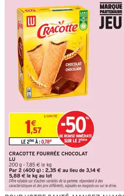 Intermarché Contact LU Cracotte fourrée chocolat offre