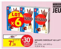 Intermarché Contact LU Mikado chocolat au lait offre