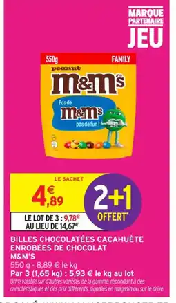 Intermarché Contact M&M'S Billes chocolatées cacahuète enrobées de chocolat offre