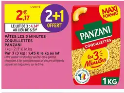 Intermarché Contact PANZANI Pâtes les 3 minutes coquillettes offre