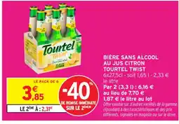 Intermarché Contact TOURTEL TWIST Bière sans alcool au jus citron offre