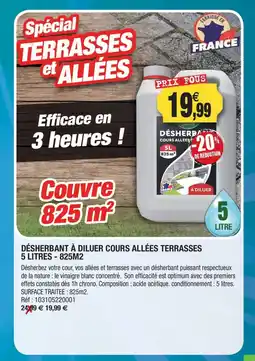 Outiror Désherbant à diluer cours allées terrasses offre