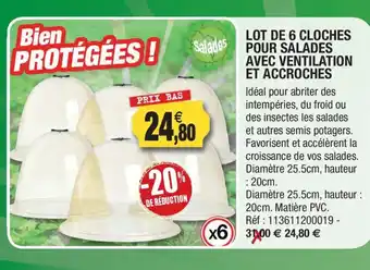 Outiror Lot de 6 cloches salades pour salades avec ventilation et accroches offre