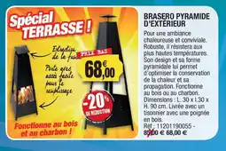 Outiror Brasero pyramide d'extérieur offre
