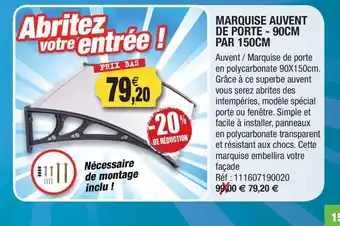 Outiror Marquise auvent de porte offre