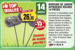 Outiror Bordure de jardin apparence rocher 14 pièces offre