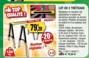Outiror Lot de 2 tréteaux offre