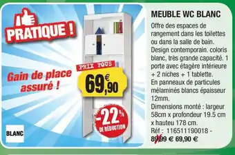 Outiror Meuble wc blanc offre