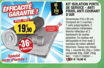 Outiror Kit isolation porte de service - anti froid, anti courant d'air offre
