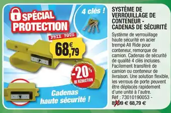 Outiror Système de verrouillage de conteneur - cadenas de sécurité offre