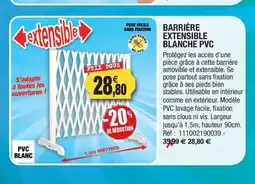 Outiror Barrière extensible blanche pvc offre