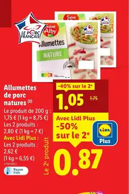 Lidl Allumettes de porc natures offre