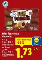 Lidl Mini fourrés au chocolat offre