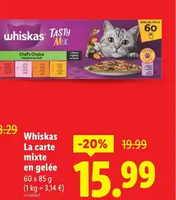 Lidl WHISKAS La carte mixte en gelée offre