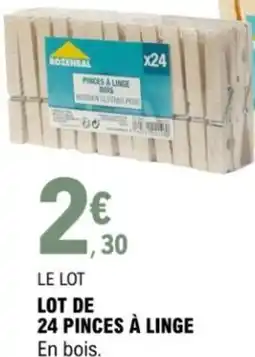 E.Leclerc Lot de 24 pinces à linge offre