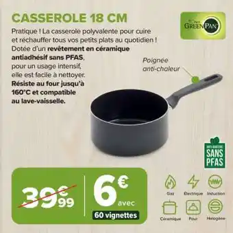 Carrefour Casserole 18 cm offre