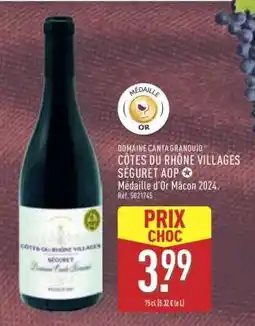 ALDI Côtes Du Rhône Villages Séguret Aop offre