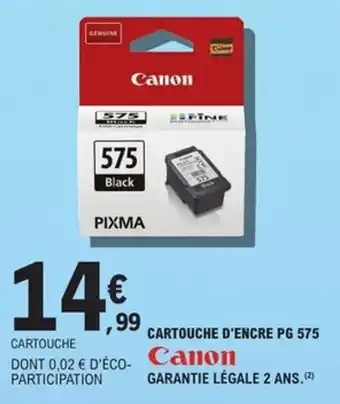 E.Leclerc Espace Culturel CANON Cartouche d'encre pg 575 offre