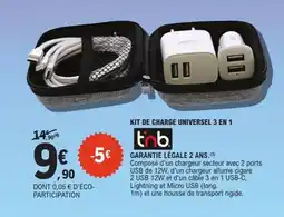 E.Leclerc Espace Culturel Kit de charge universel 3 en 1 offre