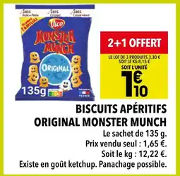 Supeco Vico Biscuits apéritifs Original Monster Munch offre