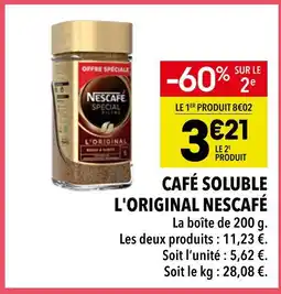 Supeco Nescafé Café soluble L'Original offre