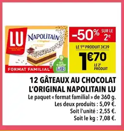 Supeco LU 12 GÂTEAUX AU CHOCOLAT L’ORIGINAL NAPOLITAIN offre