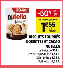 Supeco Nutella Biscuits fourrés noisettes et cacao offre