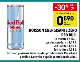 Supeco Red Bull Boisson énergisante zéro offre