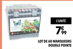 Supeco Lot de 60 marqueurs double pointe offre