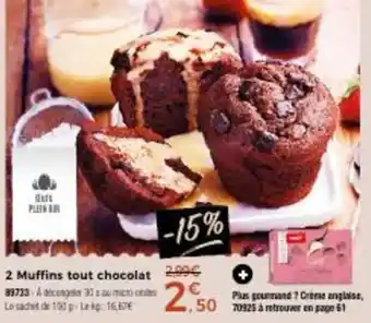 Thiriet 2 muffins tout chocolat offre